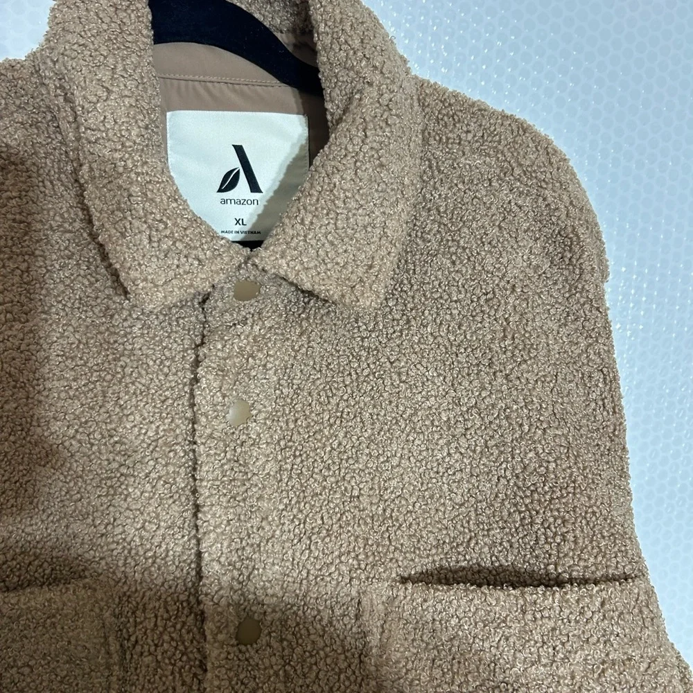 Amazon Men’s Tan Teddybear‎ Shacket Size XL NWT NEW